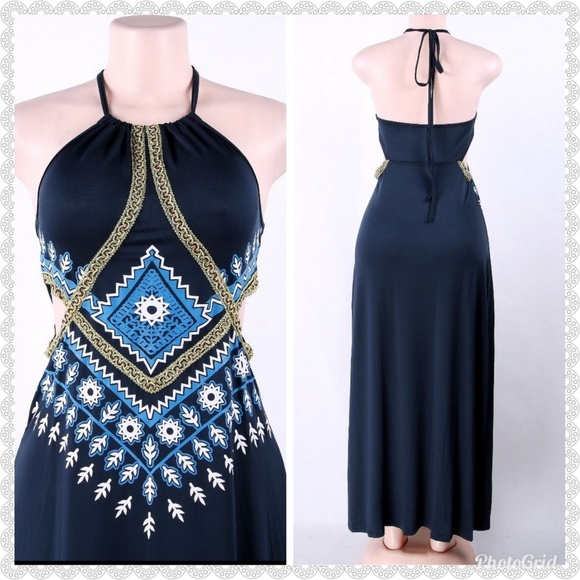 cut out waist maxi dress - Picture 2 of 8